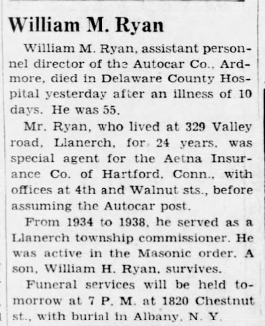 William Ryan dies